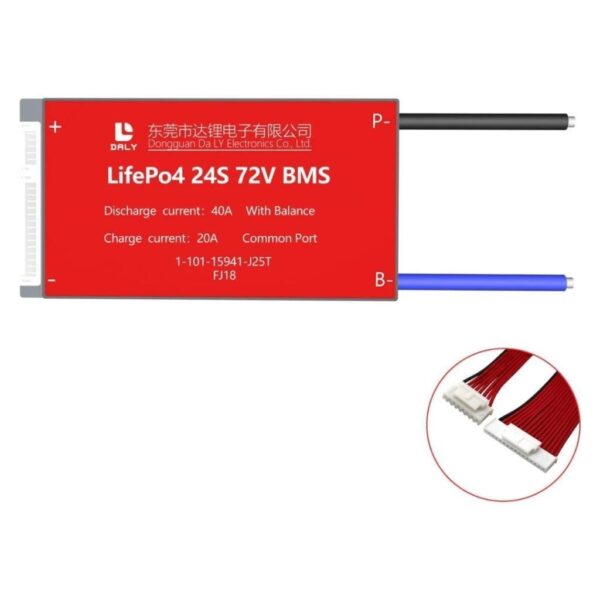 DALY LiFePO4 BMS 24S 72V 40A Balanslı Ortak Port