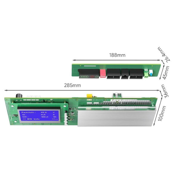 Daly Smart BMS LiFePO4 16S 48V 100A Solar Ev Enerjisi Depolama Sistemi RS485/CAN/LCD