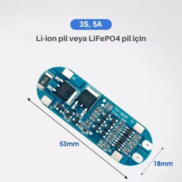 TDT 3S 5A Pil Koruma Devresi LiFePO4 BMS - Görsel 2