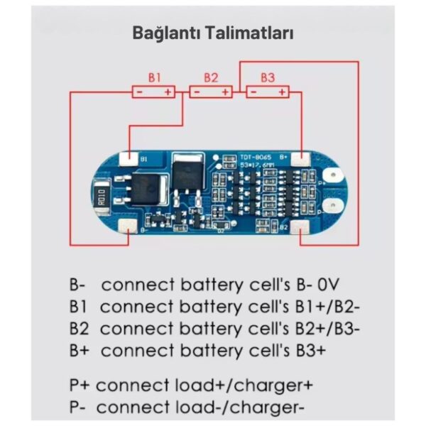 TDT 3S 5A Pil Koruma Devresi LiFePO4 BMS - Görsel 3