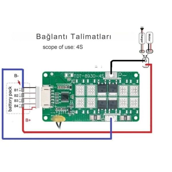 TDT Hardware 4S 12V 30A LiFePO4 BMS Balanslı - Görsel 6