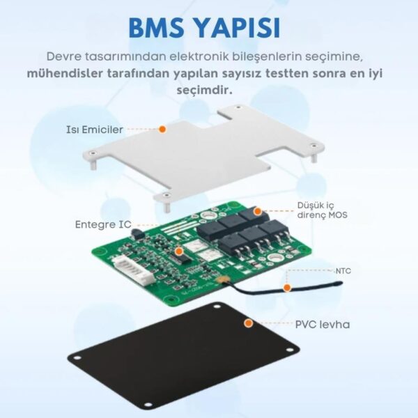 TDT Hardware 4S 12V 30A LiFePO4 BMS Balanslı - Görsel 5